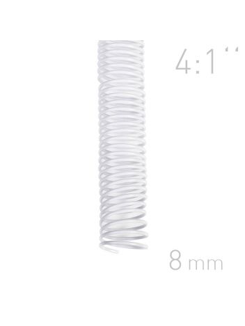 Grzbiety spiralne - O.COIL - A4 - 8 mm - biały - 100 sztuk