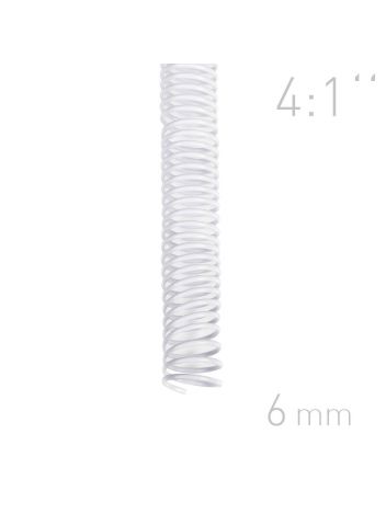 Grzbiety spiralne - O.COIL - A4 - 6 mm - biały - 100 sztuk