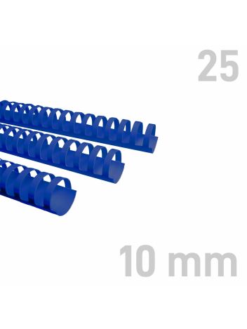Grzbiety plastikowe - O.COMB Okrągłe 10 mm - niebieski - 25 sztuk