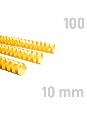 Grzbiety plastikowe - O.COMB 10 mm - żółty - 100 sztuk