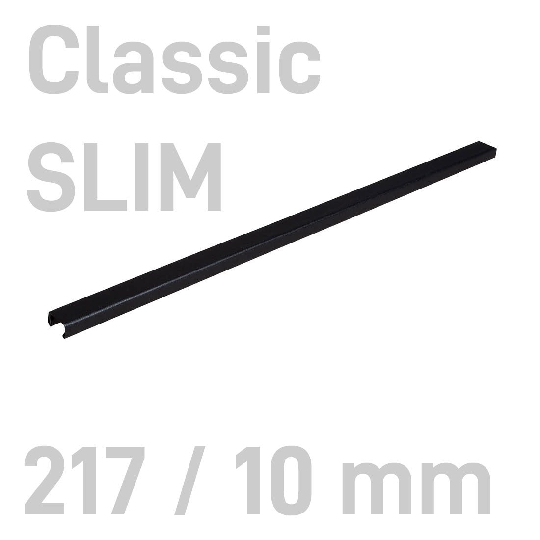 Kanał oklejany - O.CHANNEL Classic SLIM 217 mm (A4+ poziomo, A5+ pionowo) - 10 mm - czarny - 10 sztuk