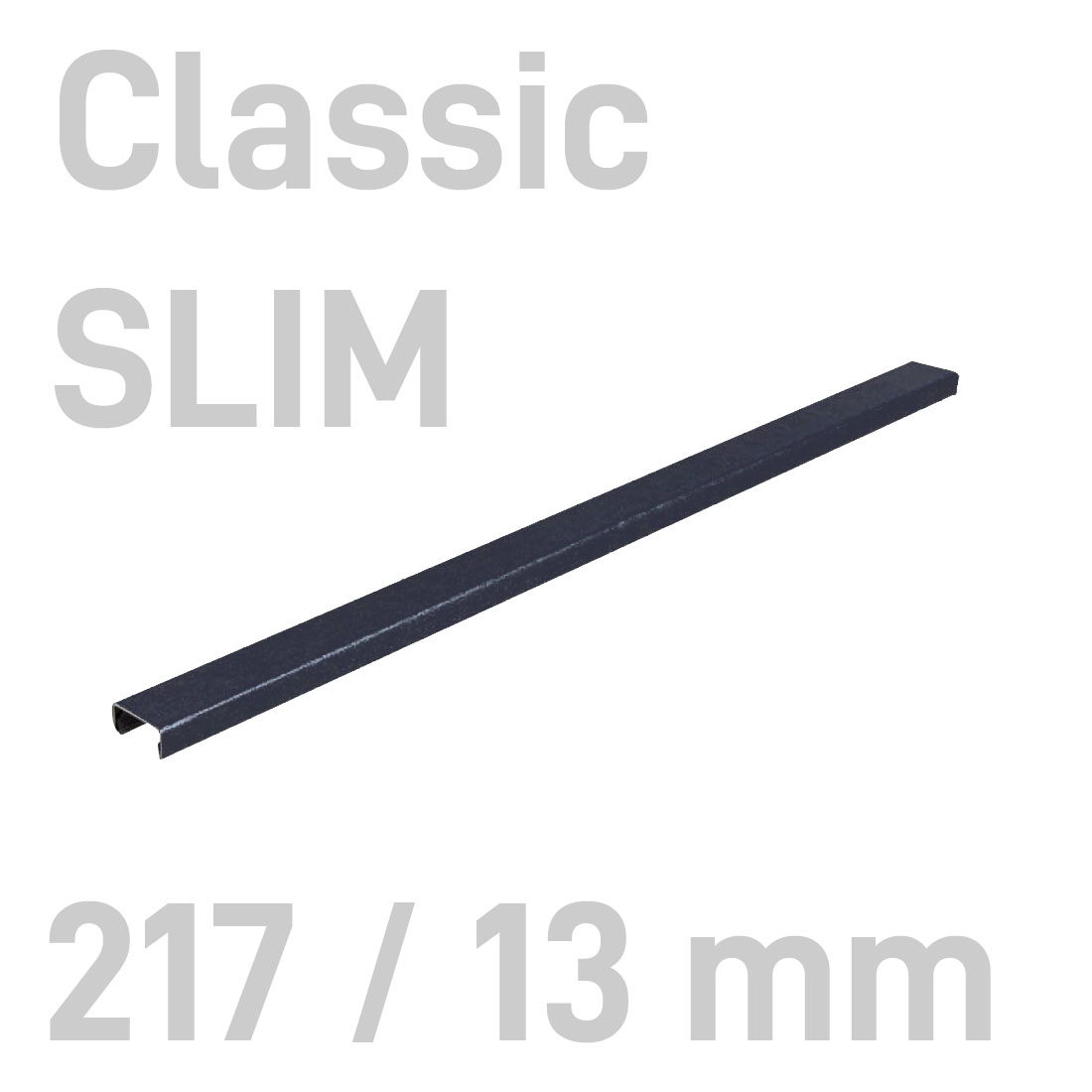 Kanał oklejany - O.CHANNEL Classic SLIM 217 mm (A4+ poziomo, A5+ pionowo) - 13 mm - czarny - 10 sztuk