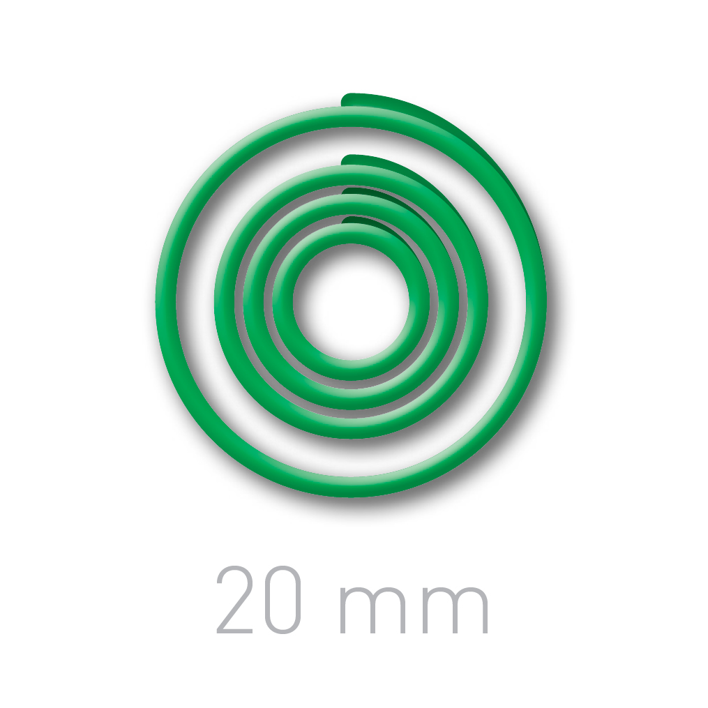 Plastikowe kółeczka do ręcznego bindowania - O.easyRING 20 mm - zielony - 40 sztuk