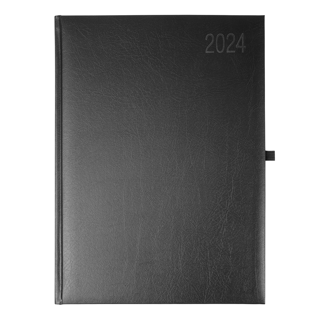 Kalendarz terminarz biurowy twardy z miejscem na długopis na rok 2024 - O.DIARY Neptun - 297 x 216 mm (A4) - czarny