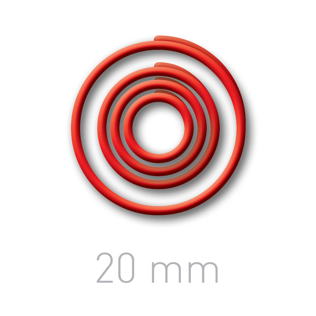 Plastikowe kółeczka do ręcznego bindowania - O.easyRING 20 mm - czerwony - 40 sztuk