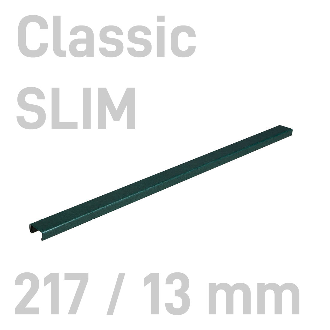 Kanał oklejany - O.CHANNEL Classic SLIM 217 mm (A4+ poziomo, A5+ pionowo) - 13 mm - zielony - 10 sztuk