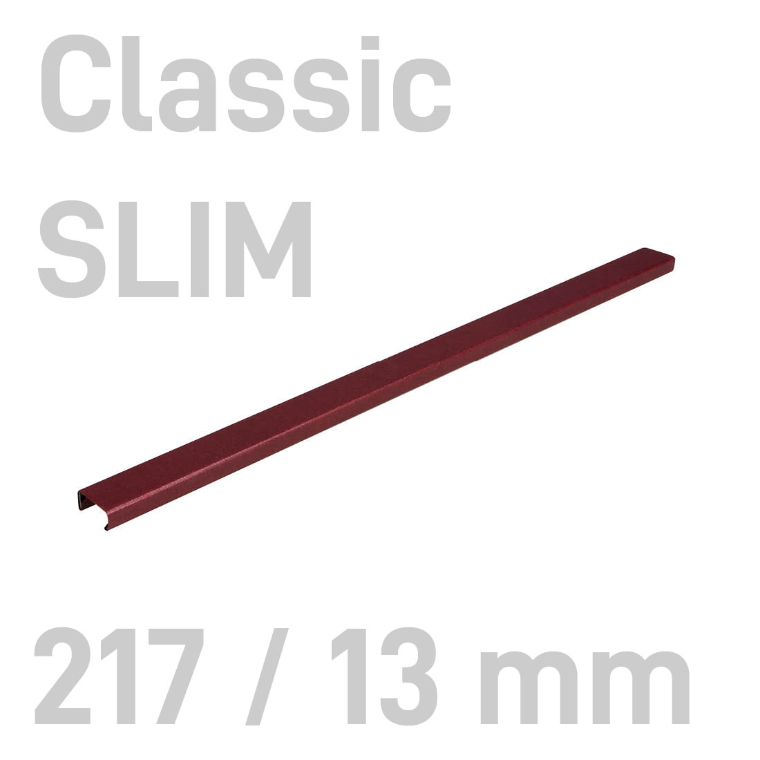 Kanał oklejany - O.CHANNEL Classic SLIM 217 mm (A4+ poziomo, A5+ pionowo) - 13 mm - bordowy - 10 sztuk