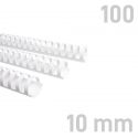 Grzbiety plastikowe - O.COMB 10 mm - biały - 100 sztuk
