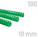 Grzbiety plastikowe - O.COMB 10 mm - zielony - 100 sztuk