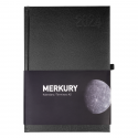 Kalendarz terminarz biurowy twardy na rok 2024 - O.DIARY Merkury - 211 x 145 mm (A5) - czarny