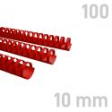Grzbiety plastikowe - O.COMB 10 mm - czerwony - 100 sztuk